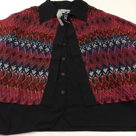 NWT LF Stores Red Leatherette Top. C31 - Picture 6 of 7